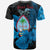 Custom Guam Seal T Shirt Polynesian Turtle with Flowers Version Blue LT13 - Wonder Print Shop