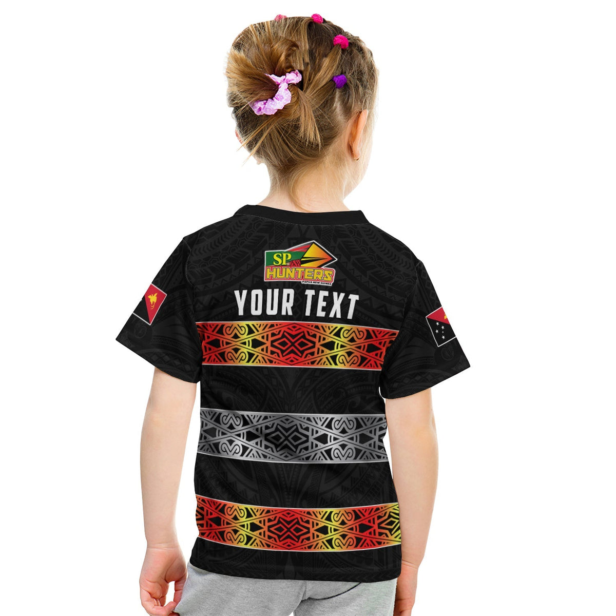 Custom The Hunters PNG T Shirt KID Papua New Guinea Hunters Rugby LT13 - Wonder Print Shop