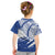 Custom Cook Islands T Shirt KID Flag Style Blue With Claw Pattern LT13 - Wonder Print Shop
