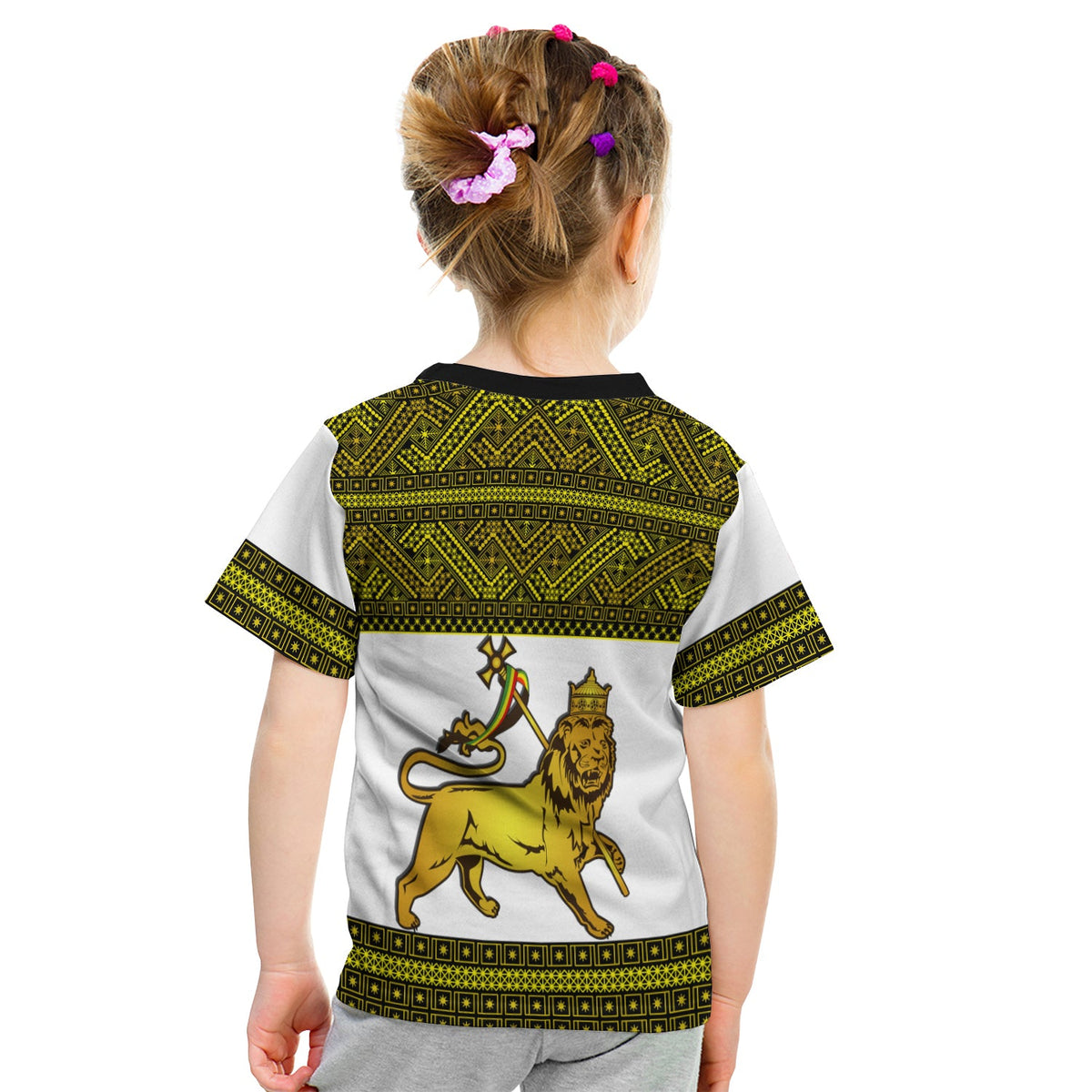 Ethiopia Tibeb T Shirt KID Royal Ethiopian Cross LT13 - Wonder Print Shop