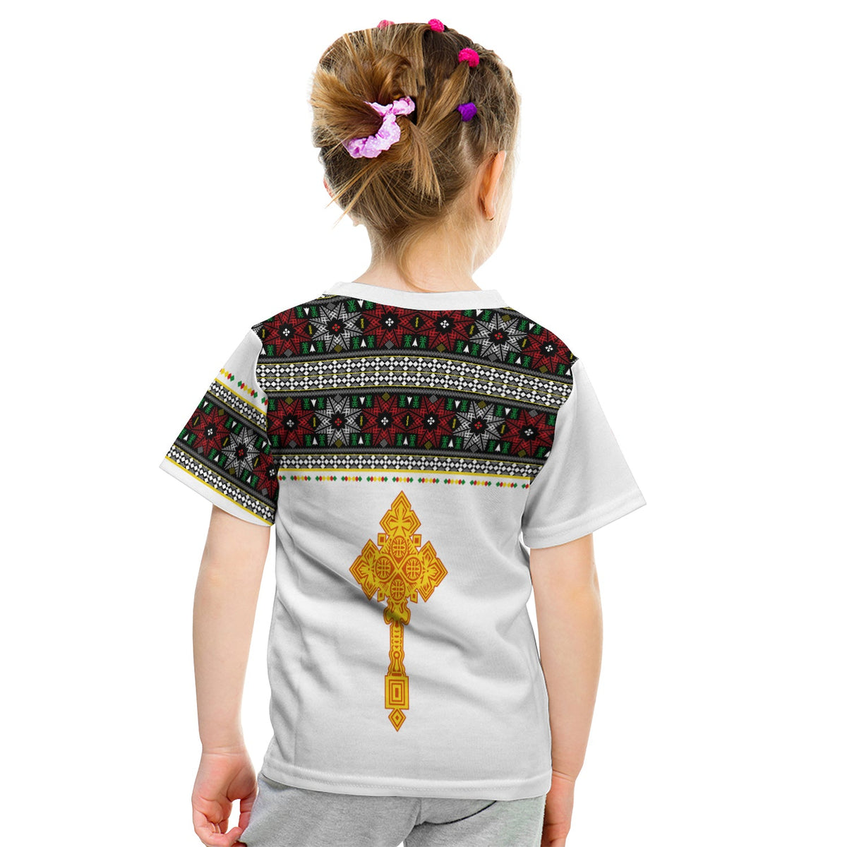 Ethiopia Tibeb T Shirt KID Ethiopian Cross Fashion LT13 - Wonder Print Shop