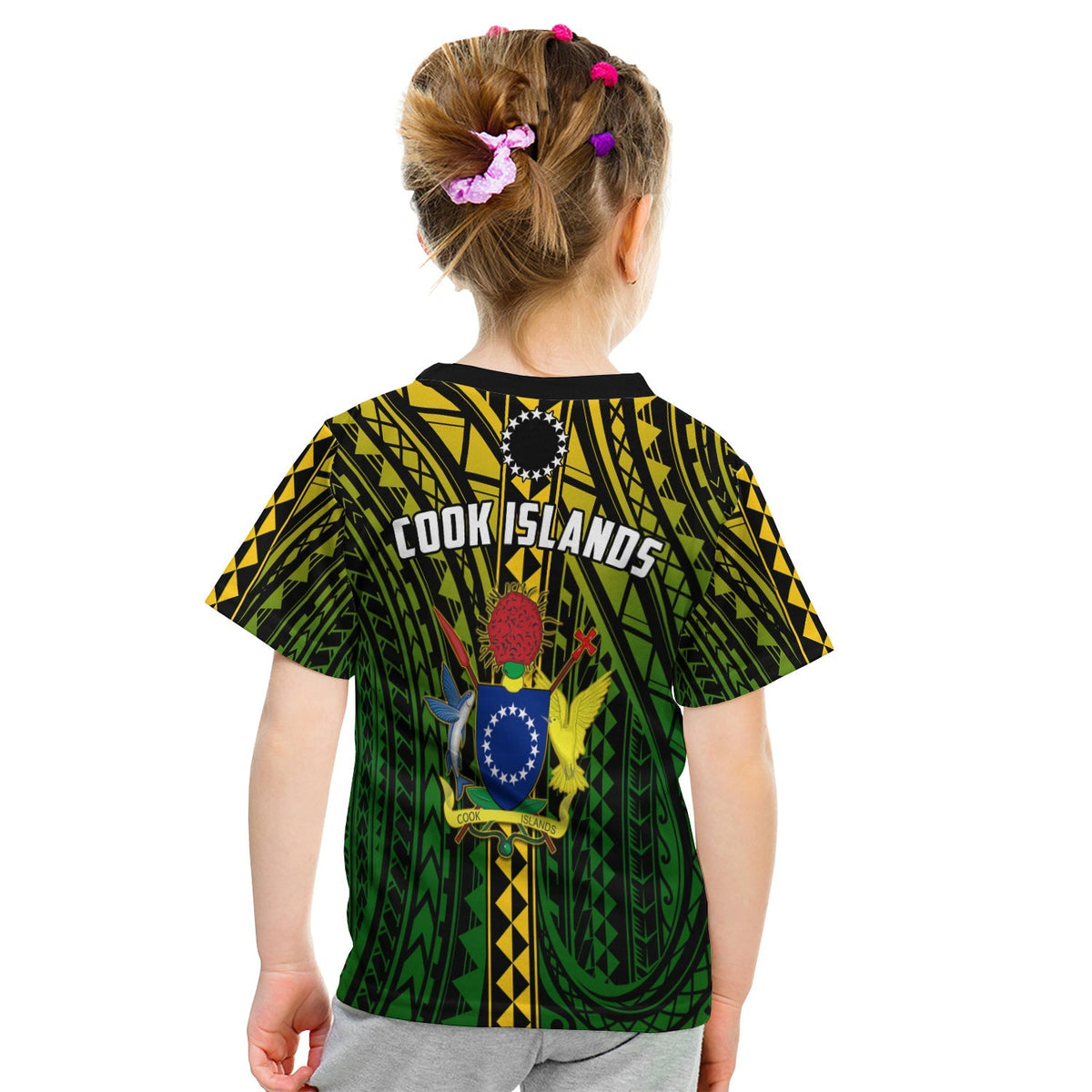 Cook Islands T Shirt KID Polynesian Pattern Stars LT13 - Wonder Print Shop