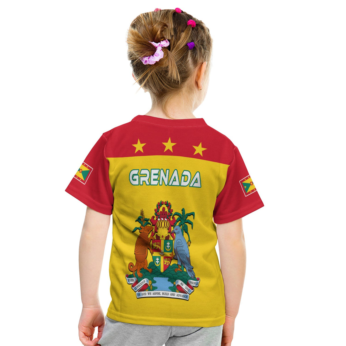 Grenada T shirt KID Power Grenada Mix Coat of Arms LT13 - Wonder Print Shop