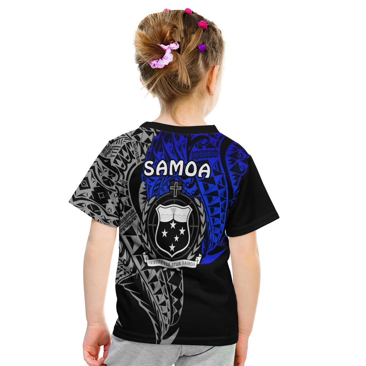 Siva Samoa T Shirt KID Samoan Dance Mix Blue Polynesian LT13 - Wonder Print Shop