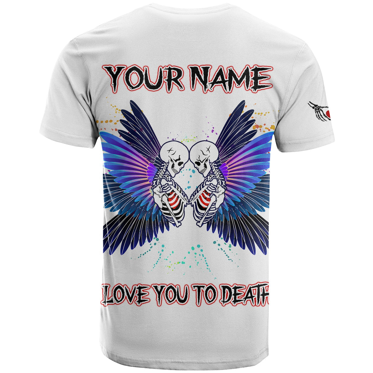 Love You To Death Gothic Skull Couple White All Over Print T Shirt LT13 - Wonder Print Shop