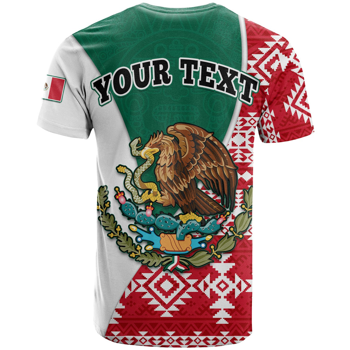 Custom Happy Mexico Fathers Day T Shirt Mexican Aztec Pattern - Wonder Print Shop