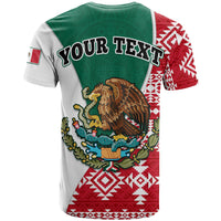 Custom Happy Mexico Fathers Day T Shirt Mexican Aztec Pattern - Wonder Print Shop