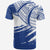 Custom Cook Islands T Shirt Flag Style Blue With Claw Pattern LT13 - Wonder Print Shop