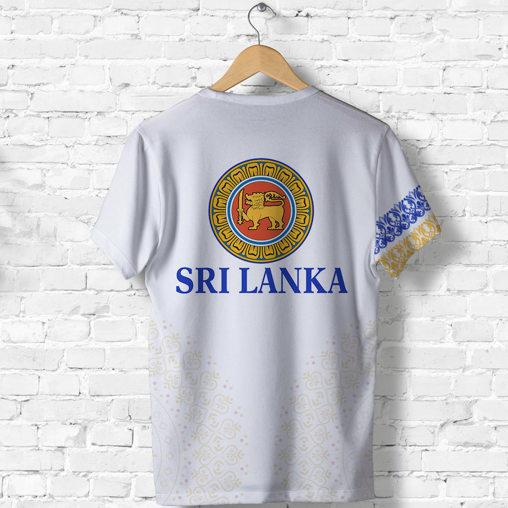 Sri Lanka T Shirt Traditional Pattern and Elephants LT13 - Wonder Print Shop