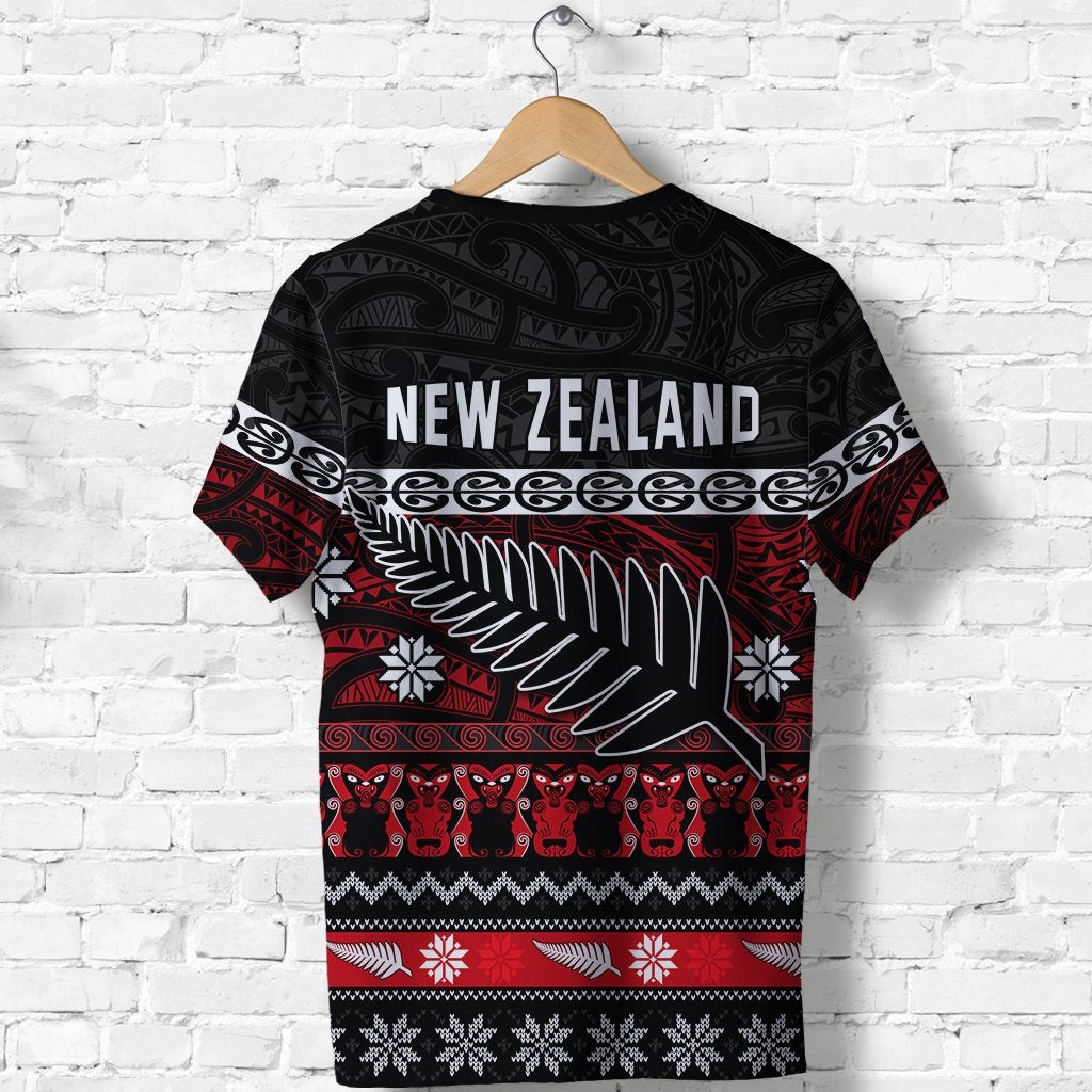 New Zealand Silver Fern Christmas T Shirt Maori Meri Kirihimete LT13 - Wonder Print Shop