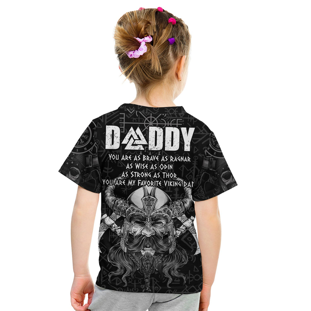Custom Viking Dad T Shirt Odin Runes Fathers Day LT13 - Wonder Print Shop