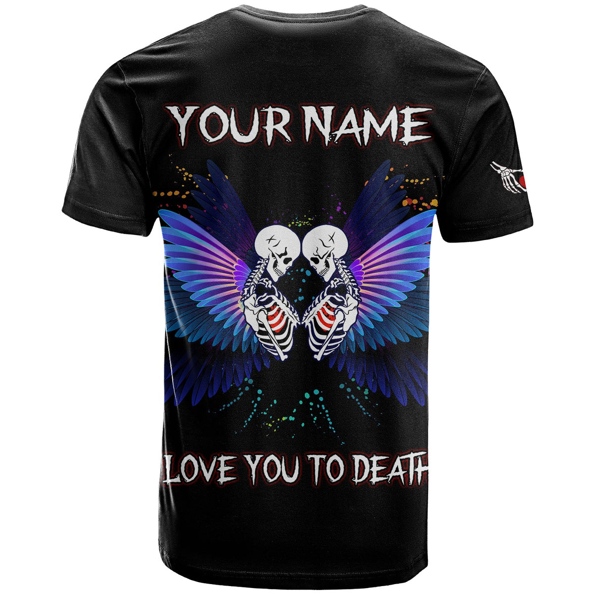 Love You To Death Gothic Skull Couple Black All Over Print T Shirt LT13 - Wonder Print Shop