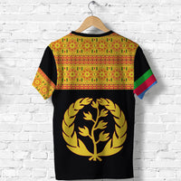 Eritrea Tibeb T Shirt Eritrean Cross Mix Flag Version Black LT13 - Wonder Print Shop