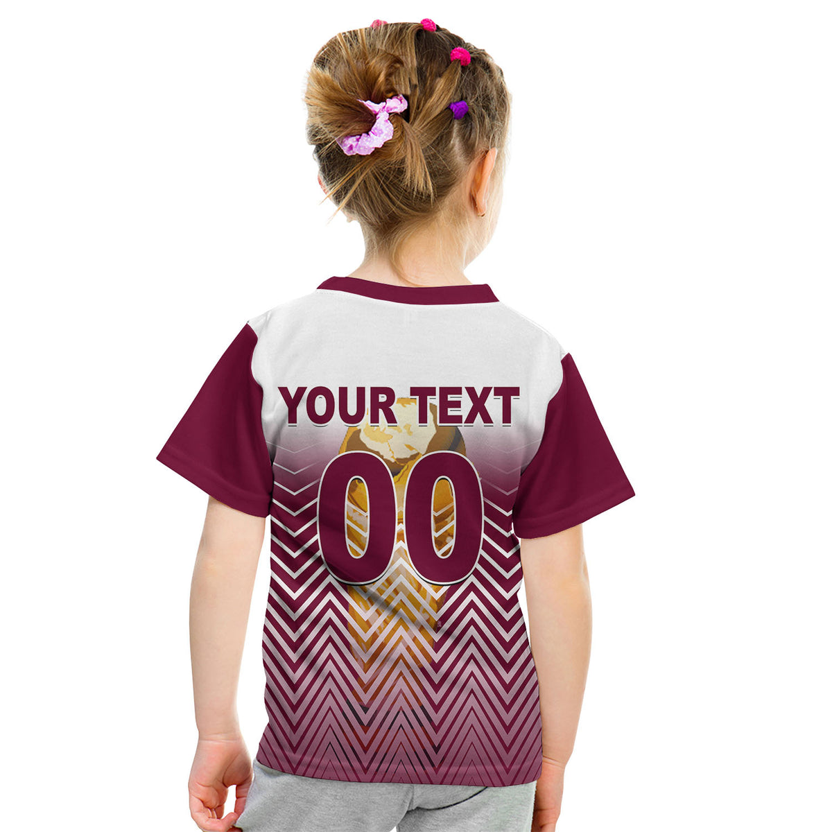 (Custom Personalised And Number) Qatar World Cup 2022 T Shirt KID Sport Style LT6 - Wonder Print Shop
