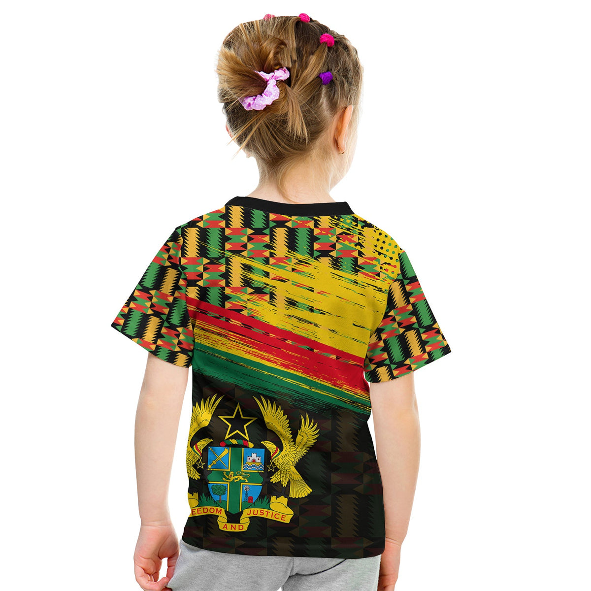 Ghana T Shirt KID Polygonal LT6 - Wonder Print Shop