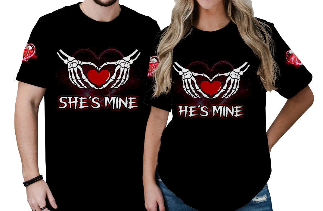 Love You To Death Skull Forever Love Couple All Over Print T Shirt LT13 - Wonder Print Shop