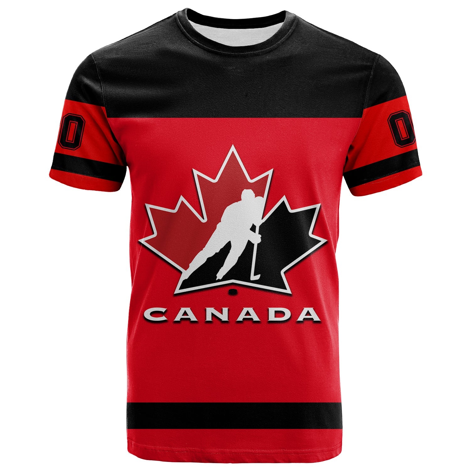 custom-personalised-and-number-canada-hockey-t-shirt-simple-red-style