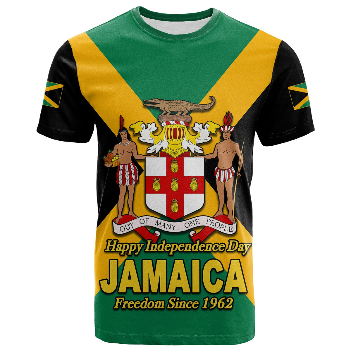 Jamaica Independence Day T Shirt Coat Of Arms LT6 - Wonder Print Shop