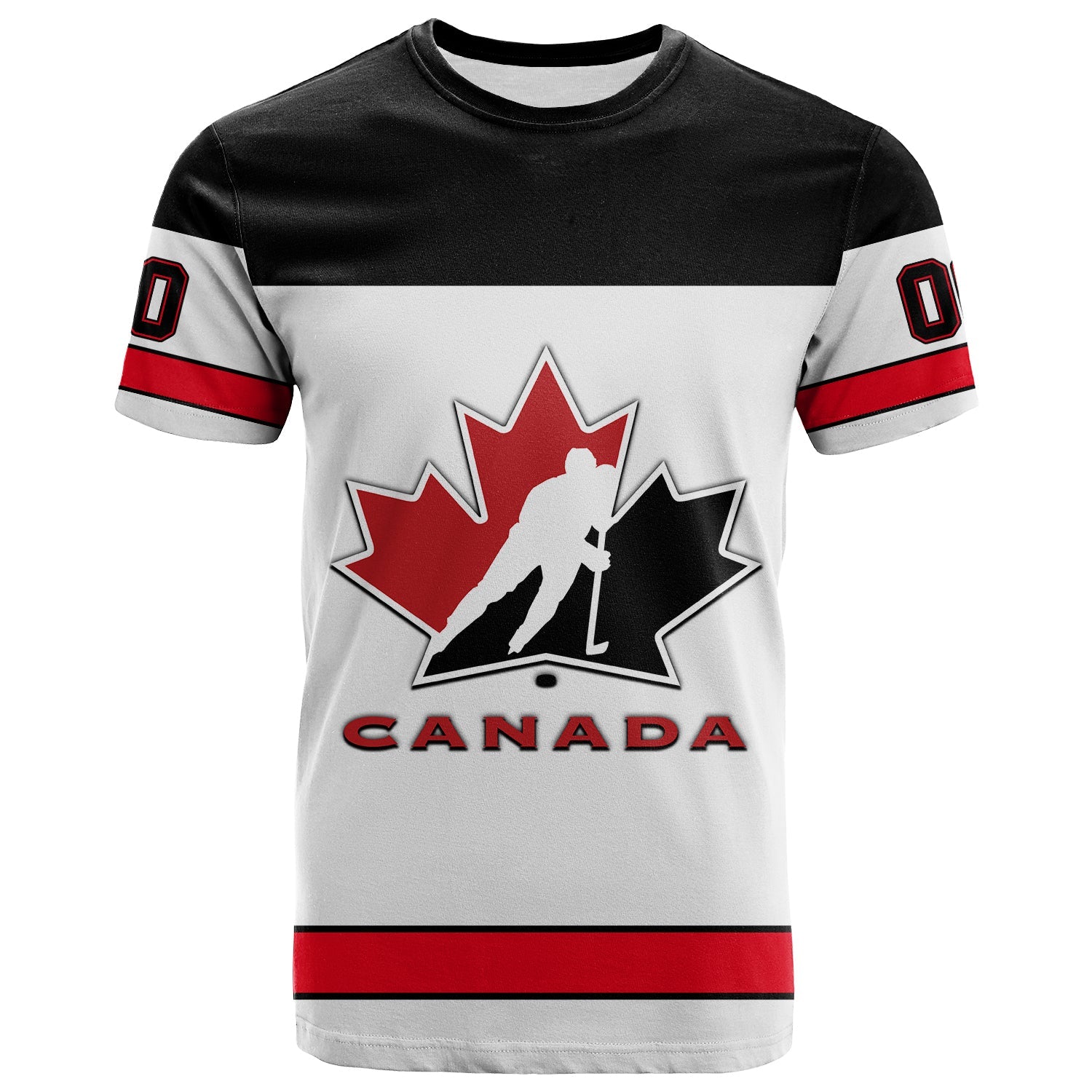 custom-personalised-and-number-canada-hockey-t-shirt-simple-white-style