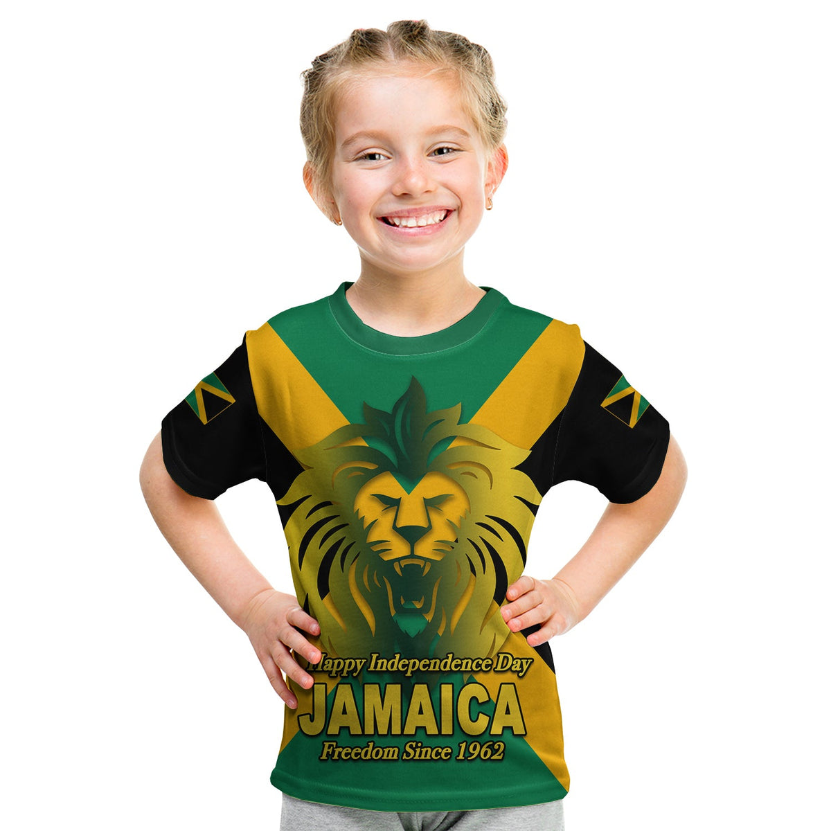 Jamaica Independence Day T Shirt KID Lion LT6 - Wonder Print Shop
