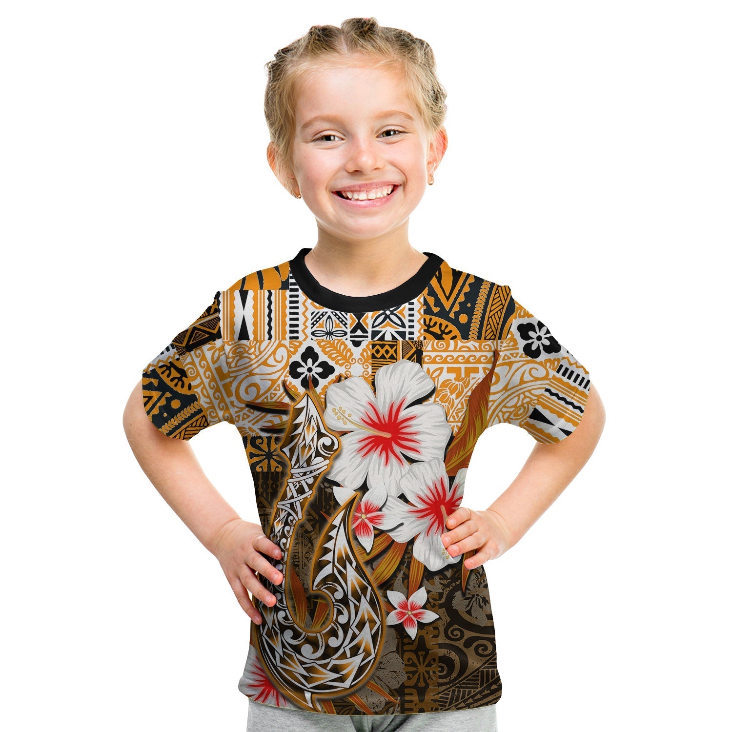Custom Hawaii Fish Hook T Shirt KID Orange Style LT6 - Wonder Print Shop