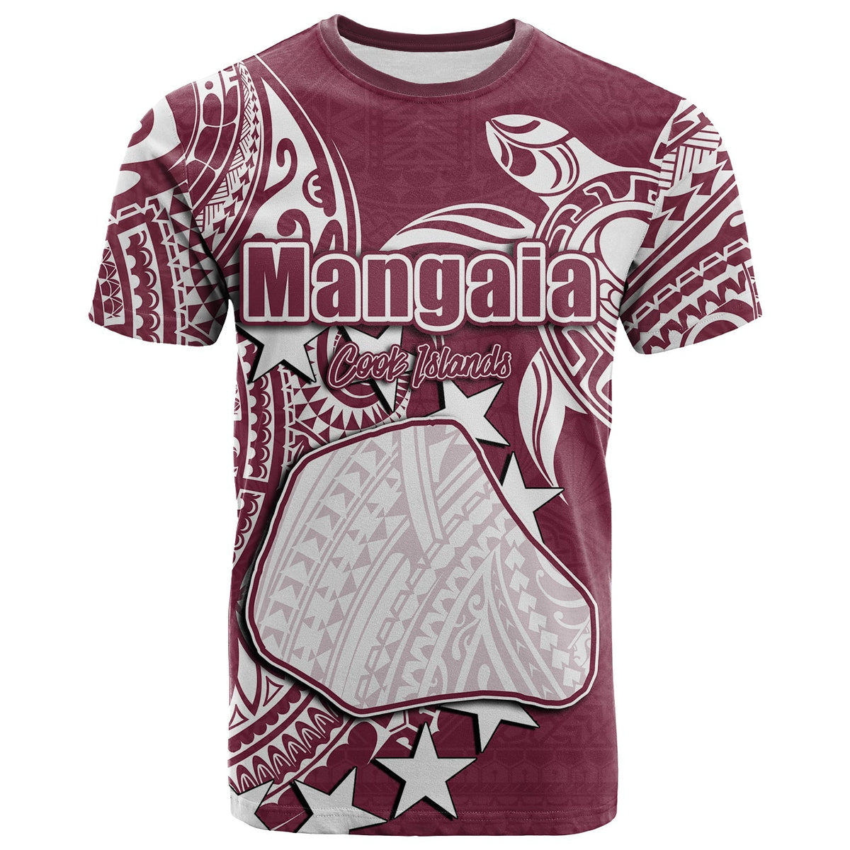 Custom Cook Islands T Shirt Mangaia LT6 - Wonder Print Shop