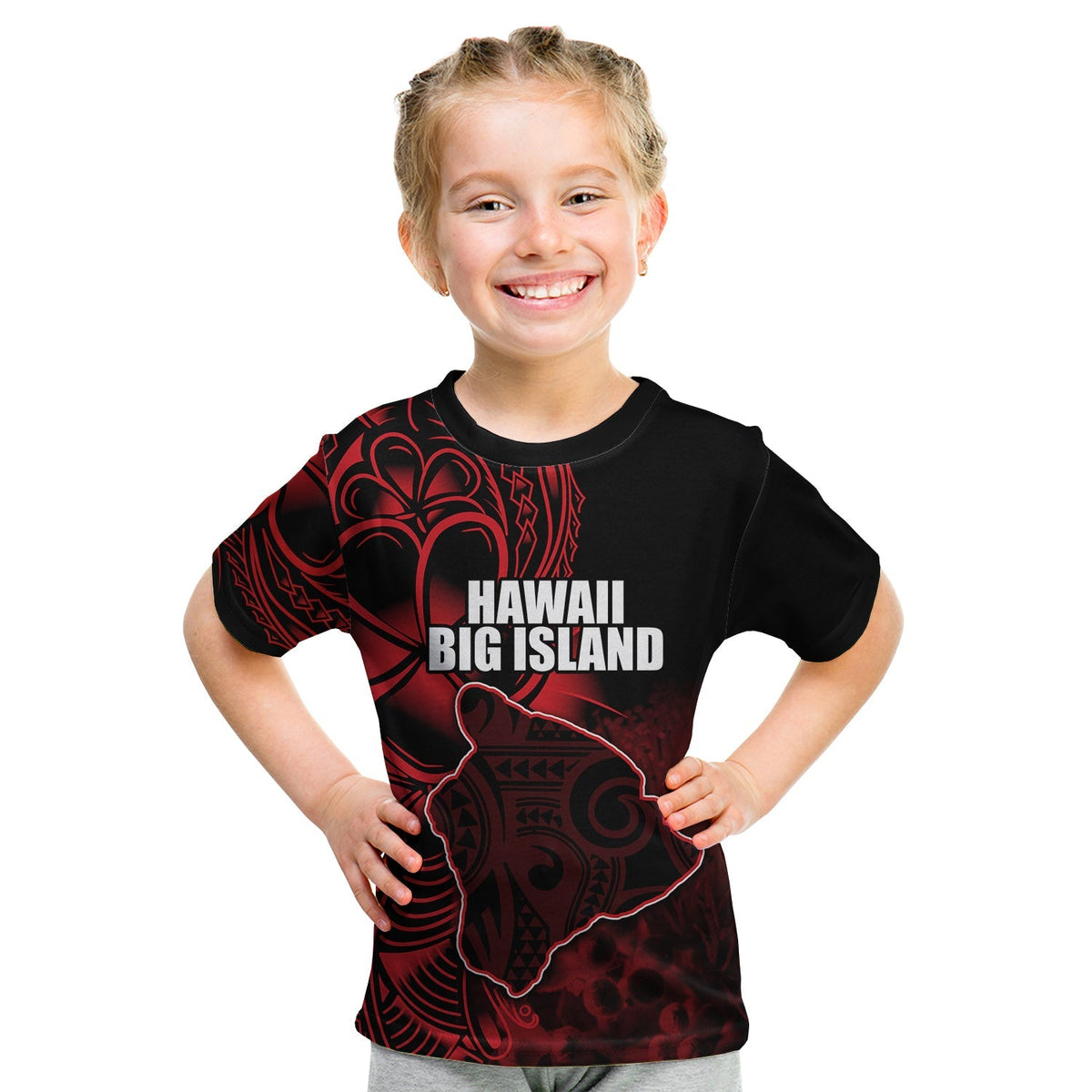Custom Hawaiian Islands T Shirt KID The Big Island LT6 - Wonder Print Shop