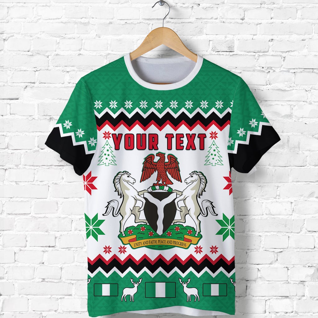 Custom Nigeria Christmas T Shirt African Pattern LT13 - Wonder Print Shop