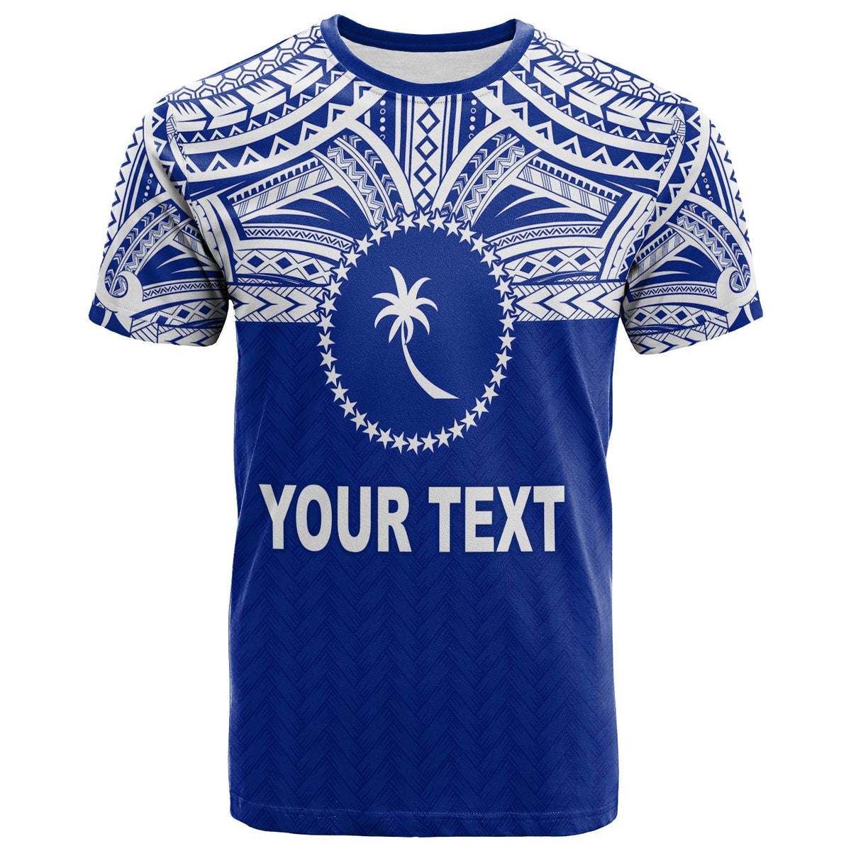 Custom Chuuk Flag T Shirt Micronesia Style Blue LT13 - Wonder Print Shop