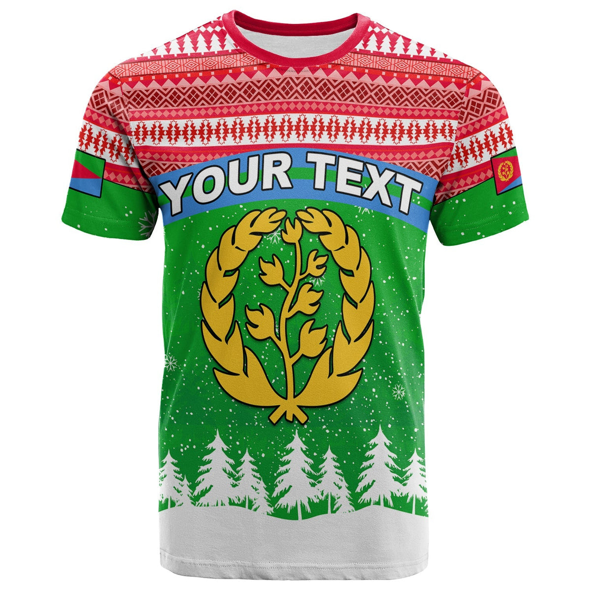 Custom Eritrea T Shirt Merry Christmas Mix African Pattern LT13 - Wonder Print Shop