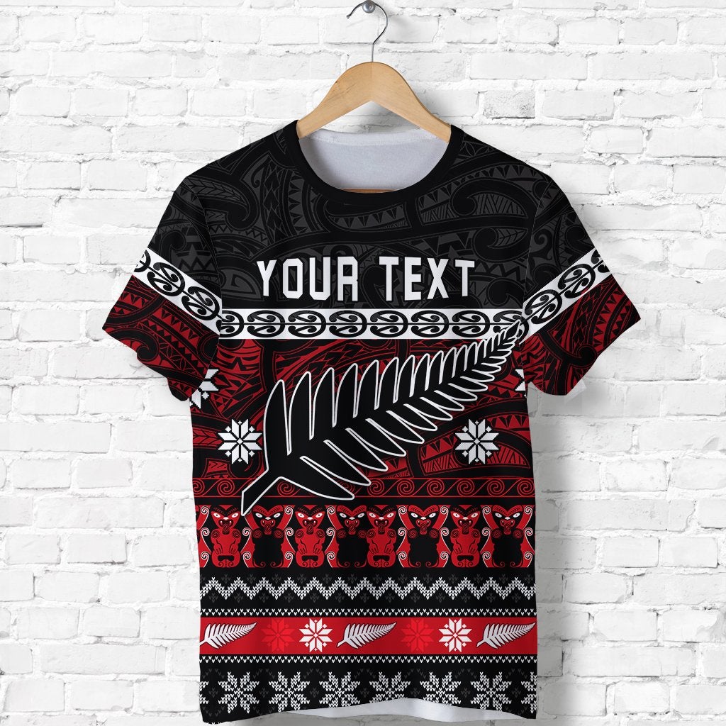 Custom New Zealand Silver Fern Christmas T Shirt Maori Meri Kirihimete LT13 - Wonder Print Shop