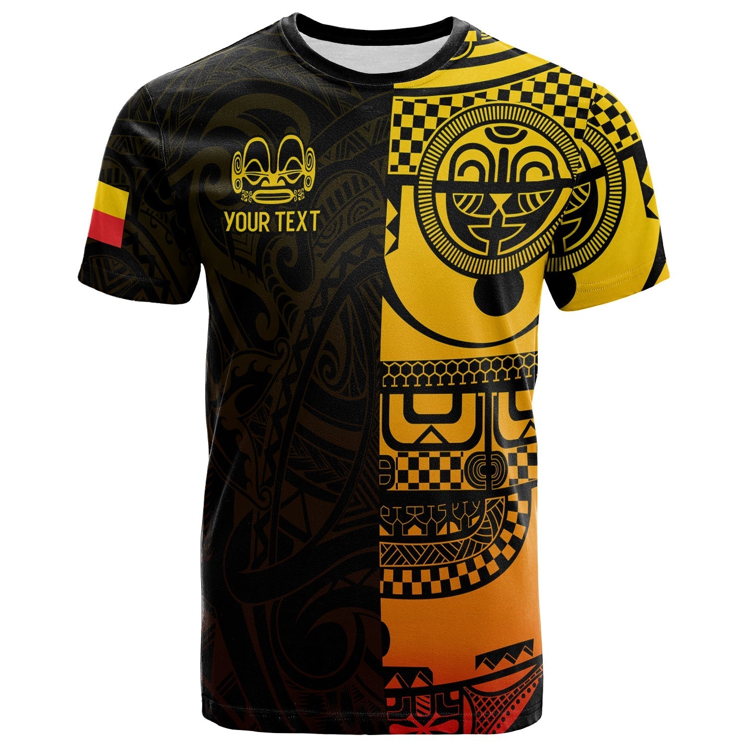 Custom Marquesas Islands Tiki T Shirt Gradient Marquesan Tattoo LT13 - Wonder Print Shop