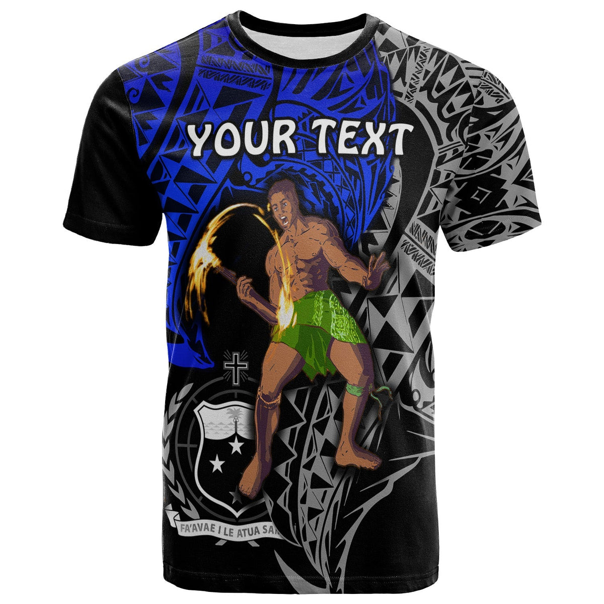 Custom Siva Samoa T Shirt Samoan Dance Mix Blue Polynesian LT13 - Wonder Print Shop