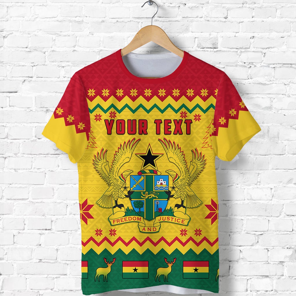 Custom Ghana Christmas T Shirt African Pattern LT13 - Wonder Print Shop