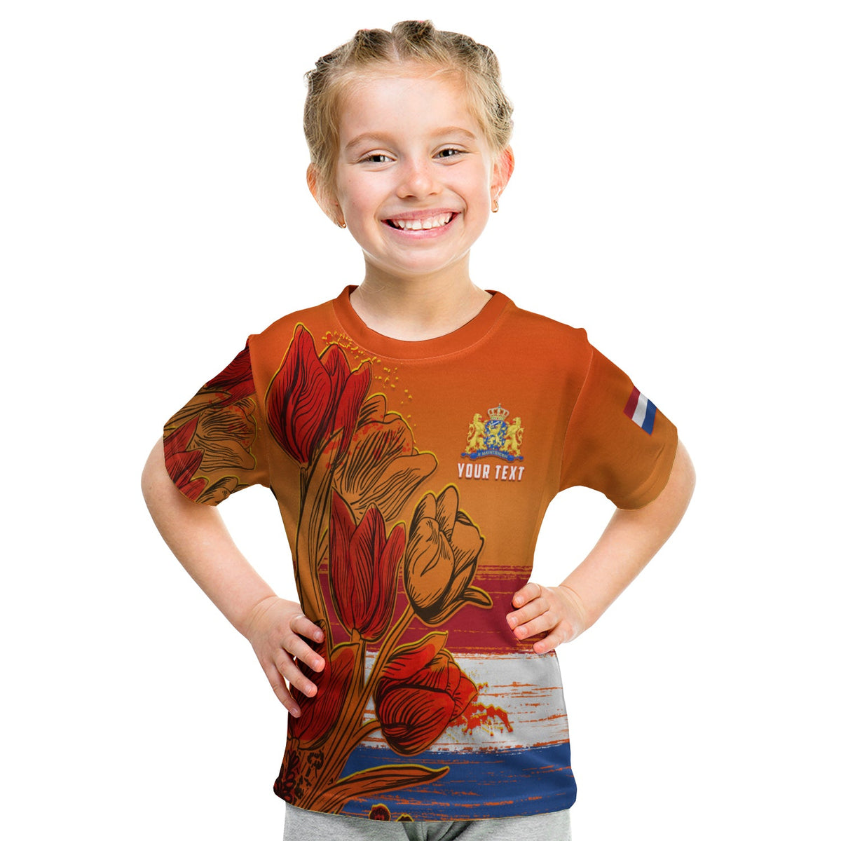(Custom Personalised) Netherlands T Shirt KID Style Tulip National Flower LT13 - Wonder Print Shop
