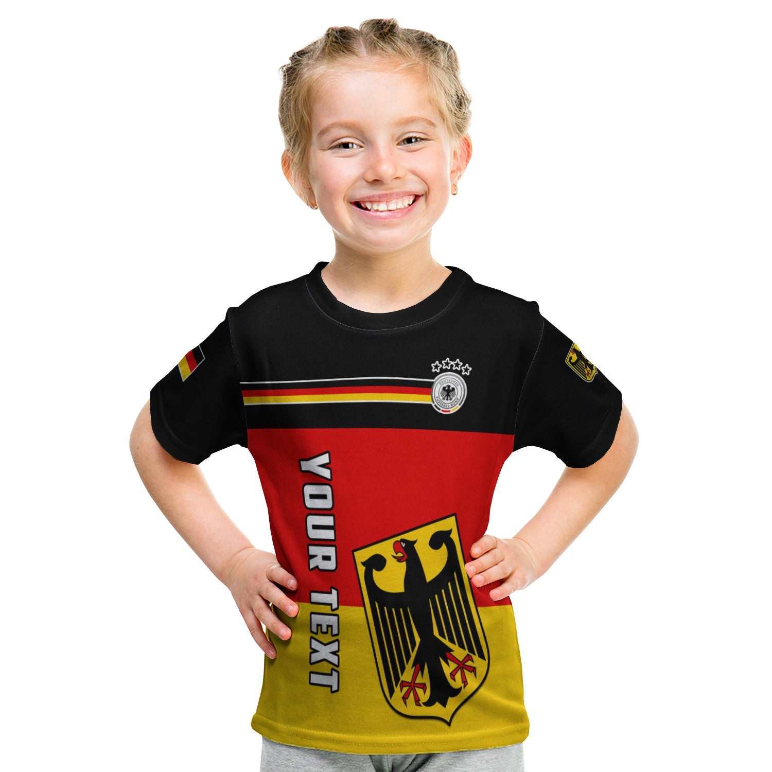 (Custom Personalised) Germany Football T Shirt KID Deutschland Sporty Style LT13 - Wonder Print Shop