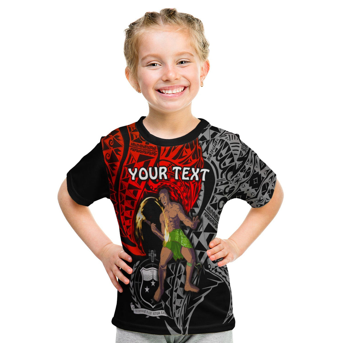 Custom Siva Samoa T Shirt KID Samoan Dance Mix Red Polynesian LT13 - Wonder Print Shop