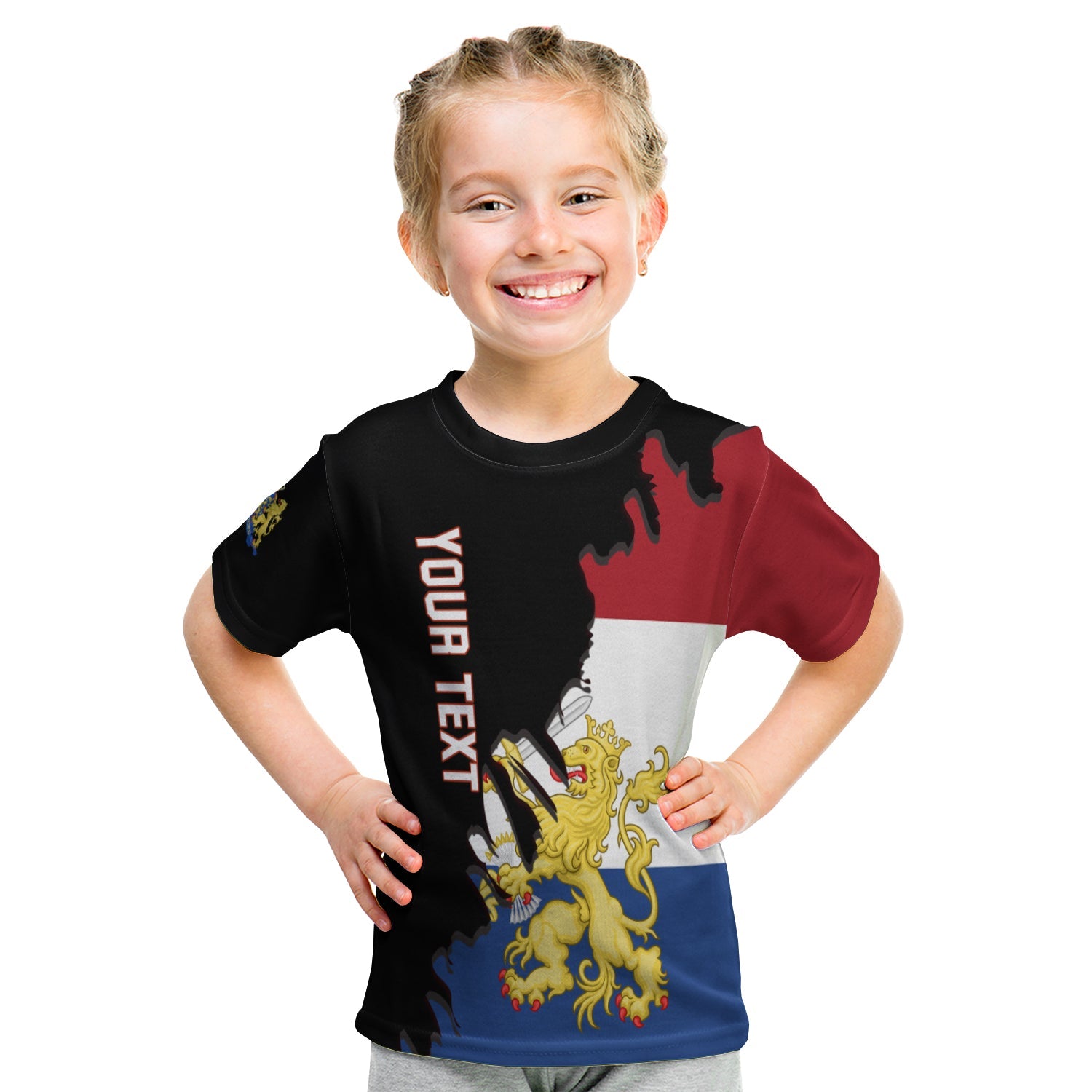 (Custom Personalised) Netherlands T Shirt KID Style Flag and Map Holland LT13 - Wonder Print Shop