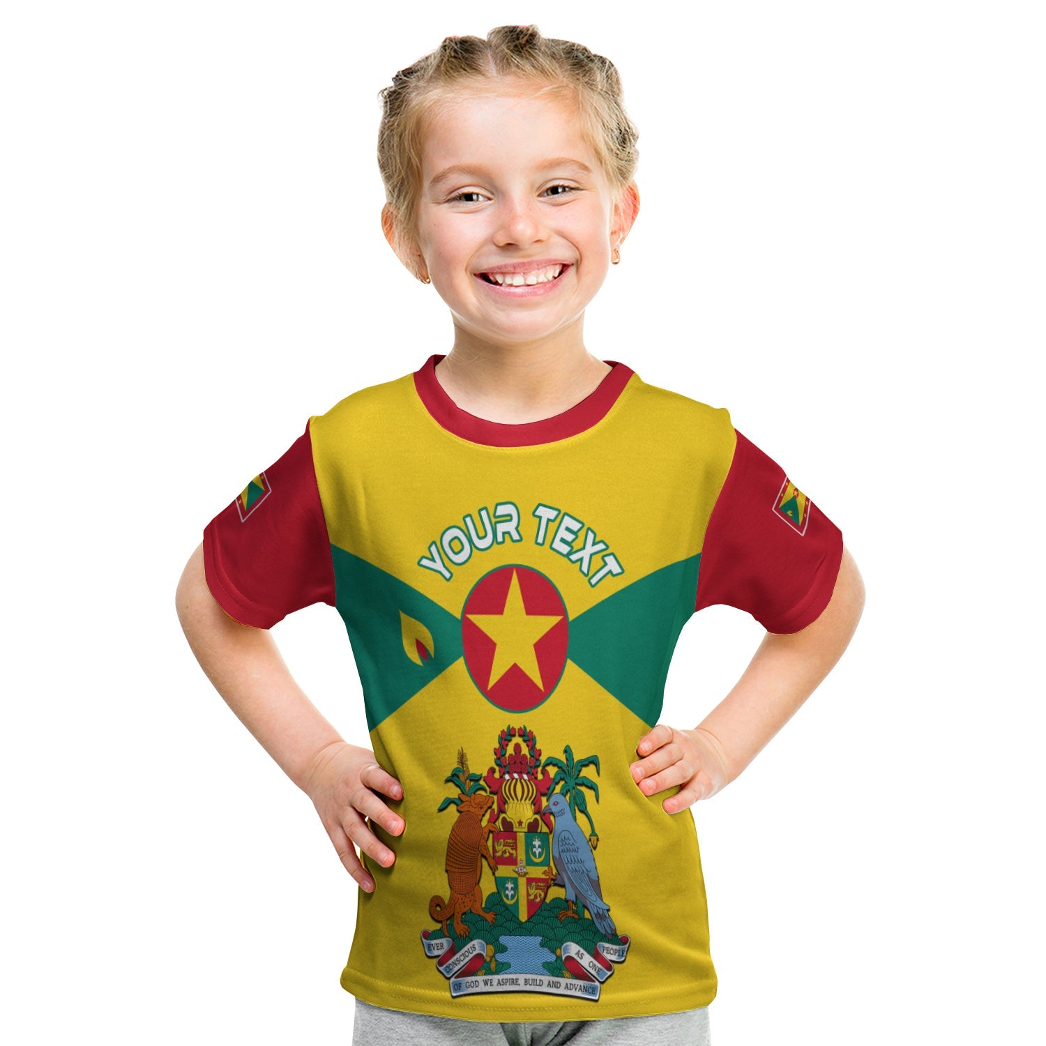 (Custom Personalised) Grenada T Shirt KID Power Grenada Mix Coat Of Arms LT13 - Wonder Print Shop