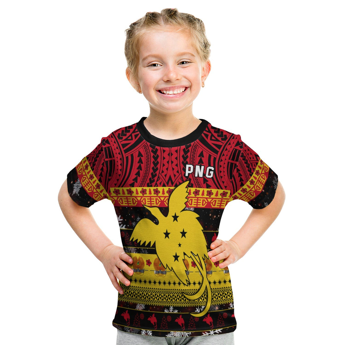 Papua New Guinea Christmas T Shirt KID Raggiana Loved LT13 - Wonder Print Shop