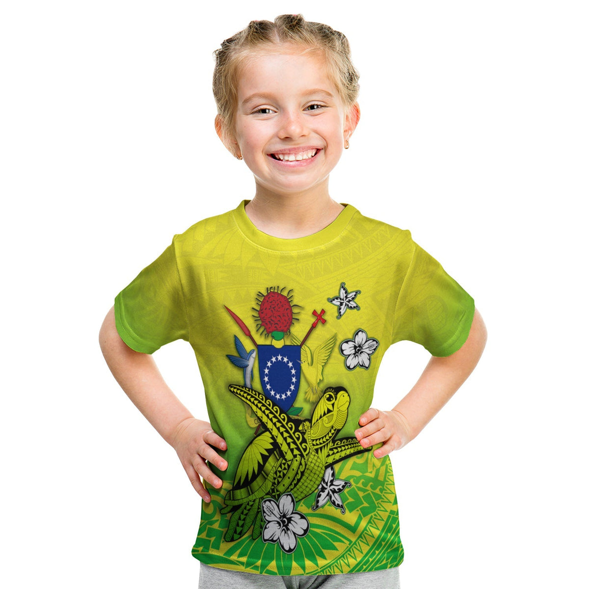 Cook Islands T Shirt KID Loved Polynesian Turtle LT13 - Wonder Print Shop