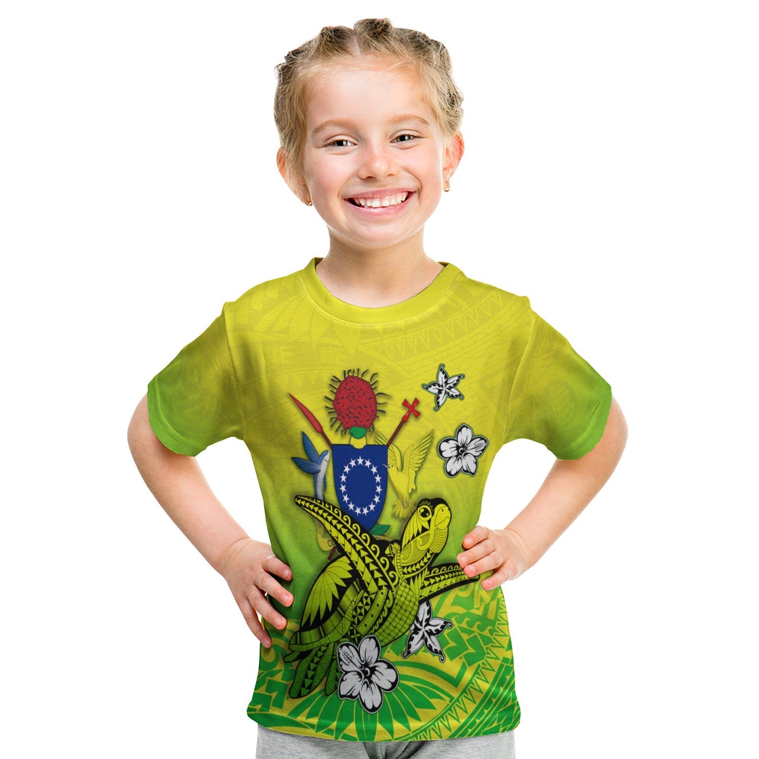 Cook Islands T Shirt KID Loved Polynesian Turtle LT13 - Wonder Print Shop