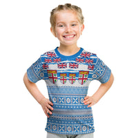 Custom Fiji Polynesian T Shirt KID Fijian Tropical Flowers LT13 - Wonder Print Shop