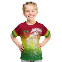Ethiopia T Shirt KID Lion Ethiopian Style Flag LT13 - Wonder Print Shop