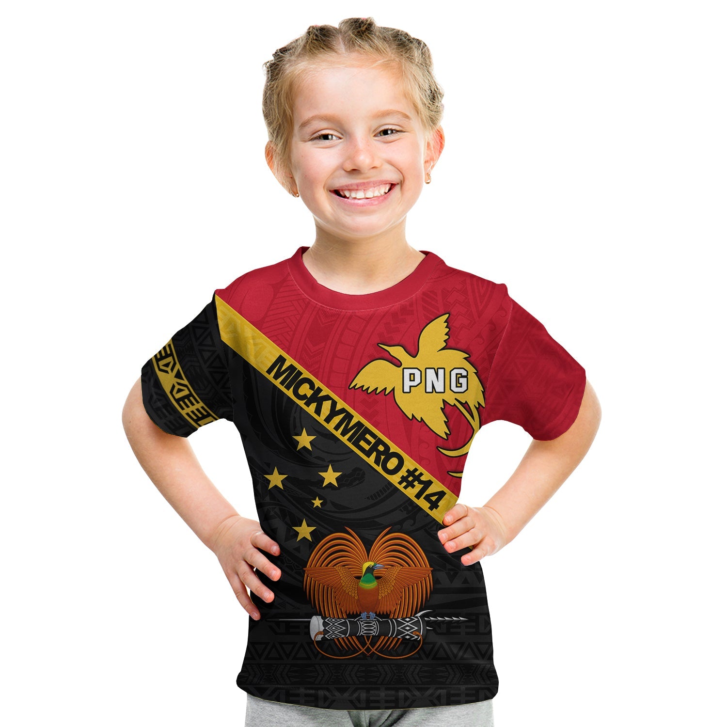 MickyMero 14 Papua New Guinea Rugby T Shirt KID The Kumuls PNG LT13 - Wonder Print Shop