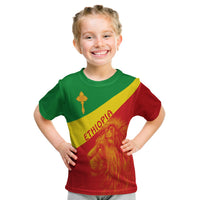 Ethiopia T Shirt KID Ethiopian Cross and Lion of Judah LT13 - Wonder Print Shop