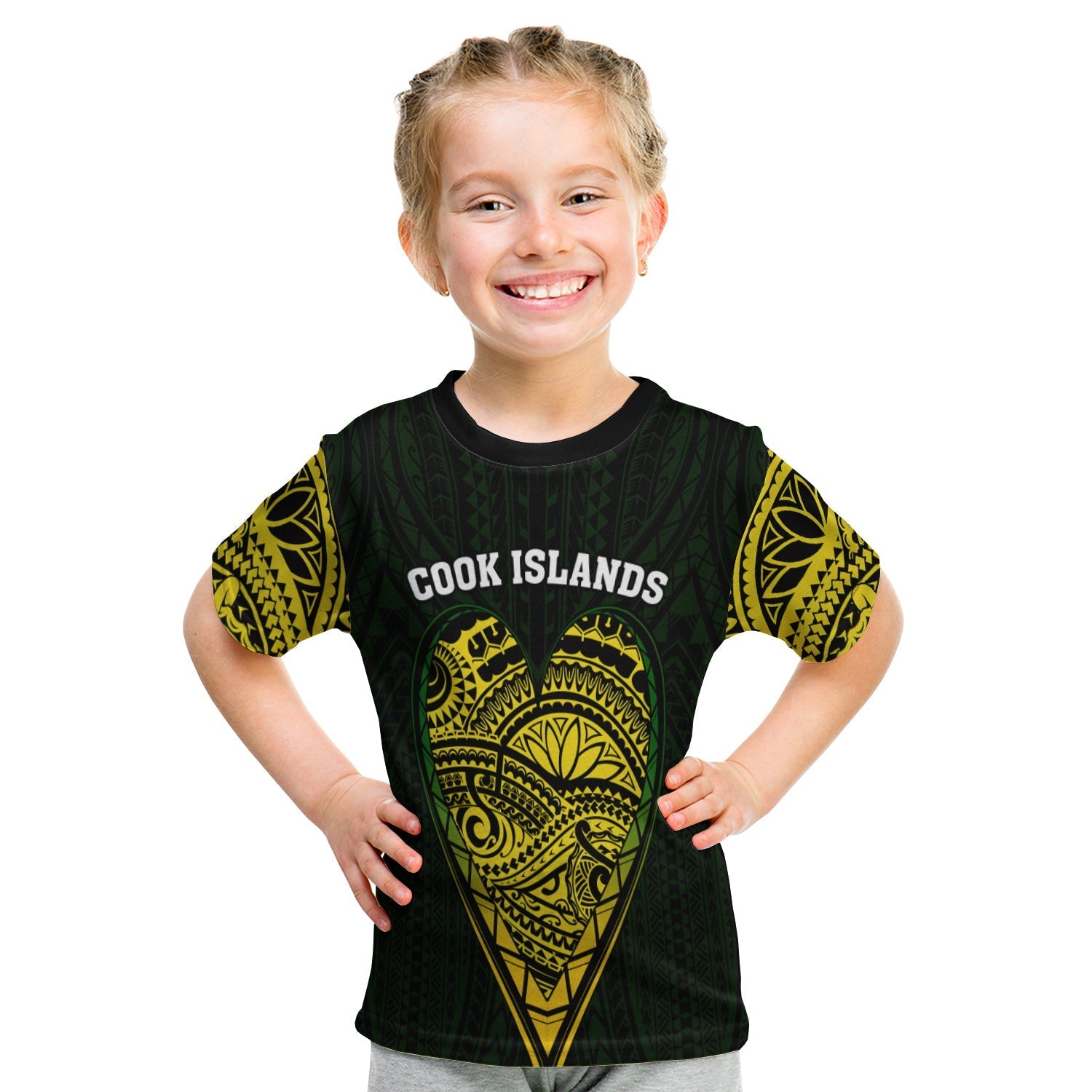 Cook Islands Pattern T Shirt KID Always In My Heart LT13 - Wonder Print Shop