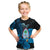 Custom Guam Seal T Shirt KID Polynesian Turtle with Flowers Version Blue LT13 - Wonder Print Shop