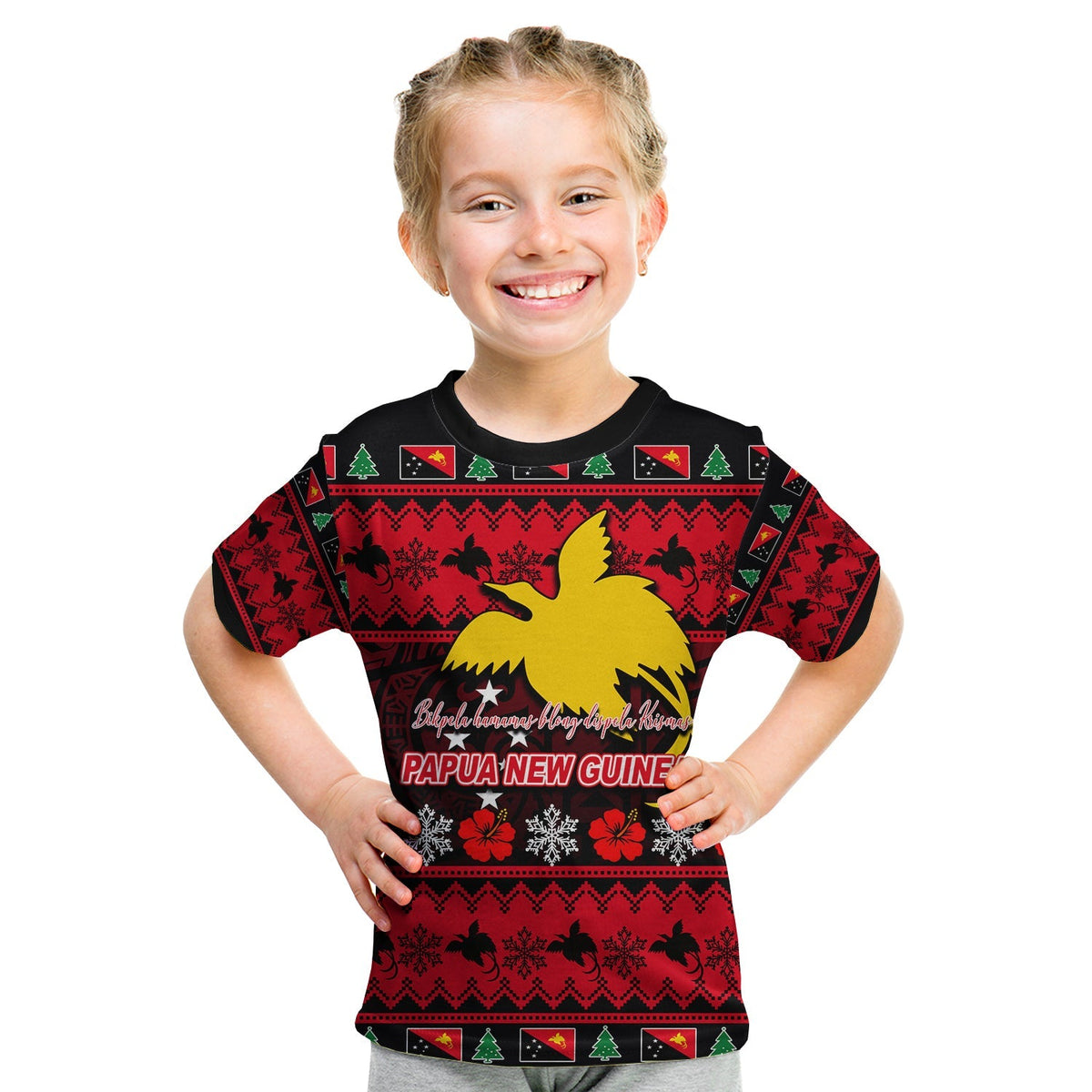 Papua New Guinea Christmas T Shirt KID LT6 - Wonder Print Shop