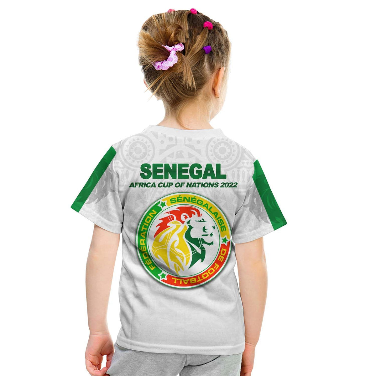 Senegal Football Champion T shirt KID White Style LT6 - Wonder Print Shop